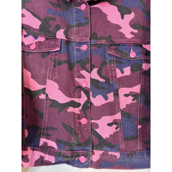Sunset & Spring Camo Denim Jacket Women's XS Button-Up - Picture 5 of 8